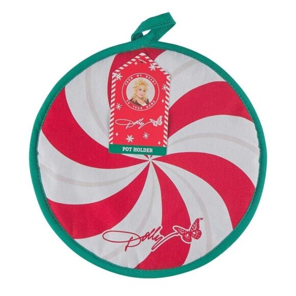 Dolly Parton Candy Cane Swirl Oranament Pot Holder - Picture 2 of 7